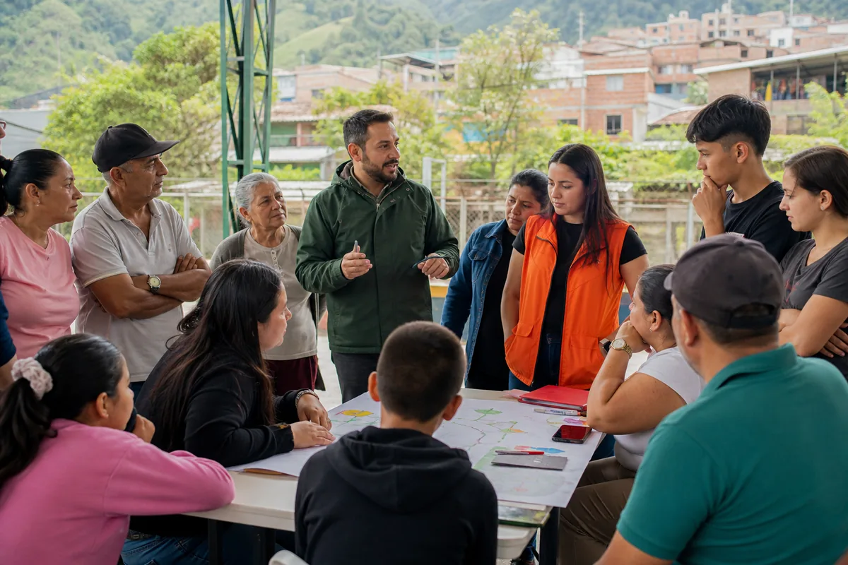 Comunidad bellanita participando en una jornada de preparación para emergencias
